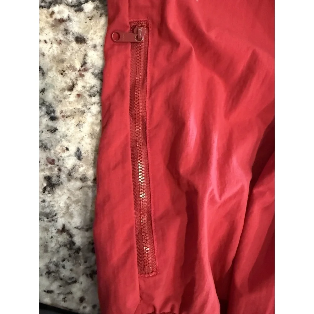 Vintage 90s IZOD V-Neck Windbreaker Pullover Red Medium Gorpcore Golf Jacket